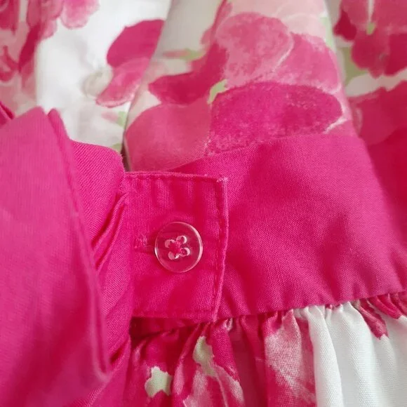 Gymboree Girls Size 7 White Pink Floral Cotton Dress - Picture 9 of 12